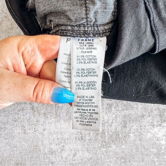 Frame Le Skinny De Jeanne Black Zipper Ankle Detail Size 26 - Picture 7 of 8